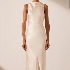 Shona Joy La Lune High Neck Maxi Dress - Cream